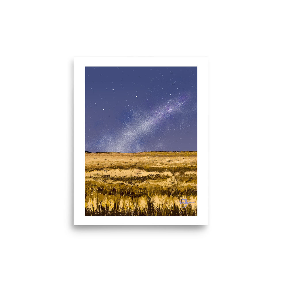 French art, field, grain field, france, universe, milky way, Art, art print, fine art, modern art, home decor, Jake Zuurbier
