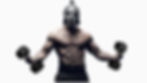 a muscled man, bodybuilder, spartan, spartan helmet, man holding dumbbells, dumbbells, weightlifting, the history of dumbbells