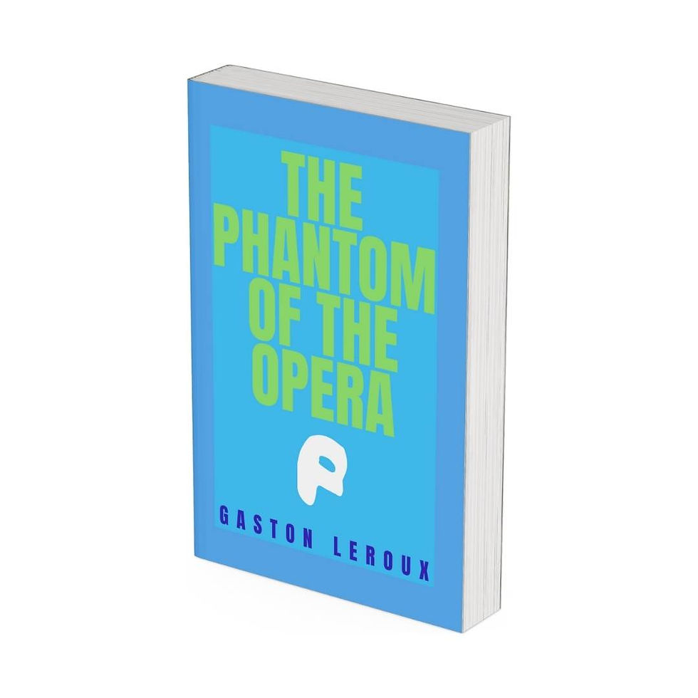 The phantom of the opera book, reading, book store, sleek, minimalist cover, classic novel, classic literature