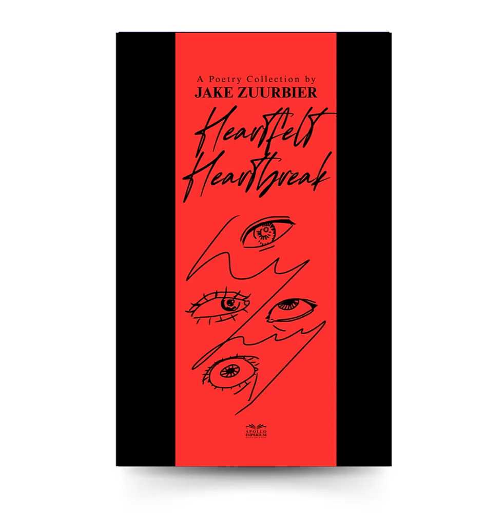 poetry, poetry collection, Jake Zuurbier, poet, heartbreak, poetry book, booklet, red, doodle, love poem, love poems