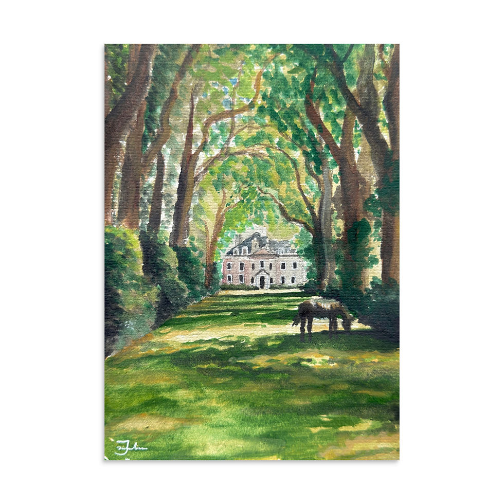 classic art, painting, watercolor, forest, horse, art, art print, fine art, modern art, matte print, Jake Zuurbier art
