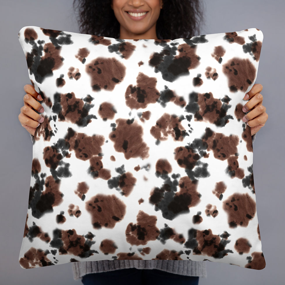 Thumbnail: cow pillow, cow decor, home decor, bohemian vibe, boho home decor, boho, classy, soft pillow, polyester pillow, pillow insert