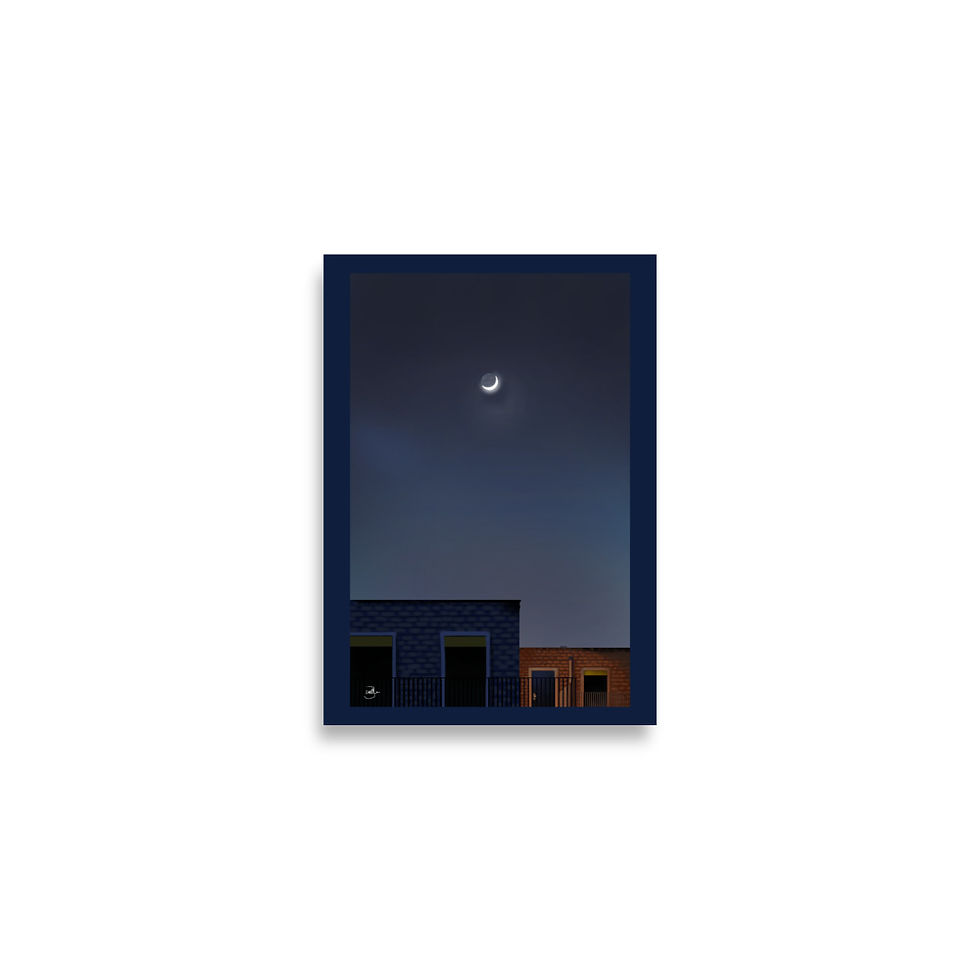 Thumbnail: night art, moon, gradient, Art, art print, fine art, modern art, home decor, Jake Zuurbier art, modern art print, matte print