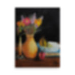 oil pastel, art print, oil painting, still-life, artist, buy art, Jake zuurbier, flower vase, fruit bowl, apple, fine art