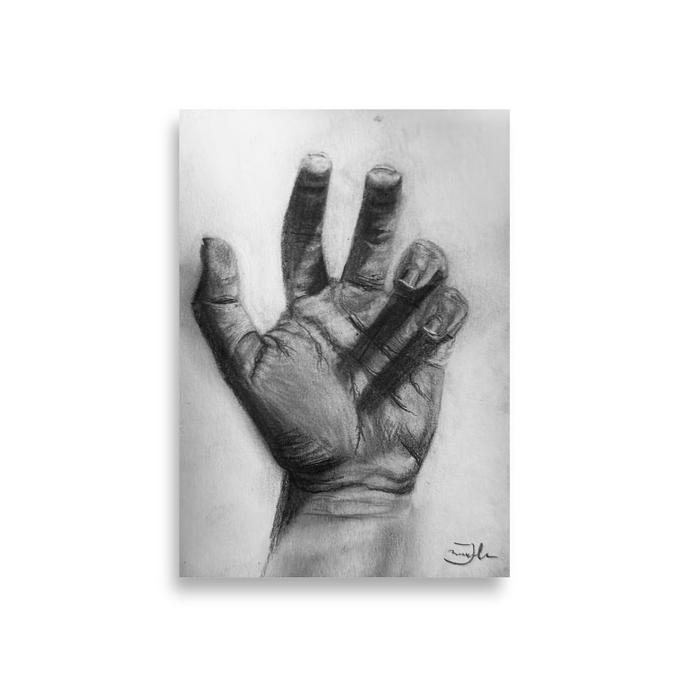 Thumbnail: hand, hand art, pencil, graphite, art, art print, fine art, modern art, matte print, Jake Zuurbier art, modern art print