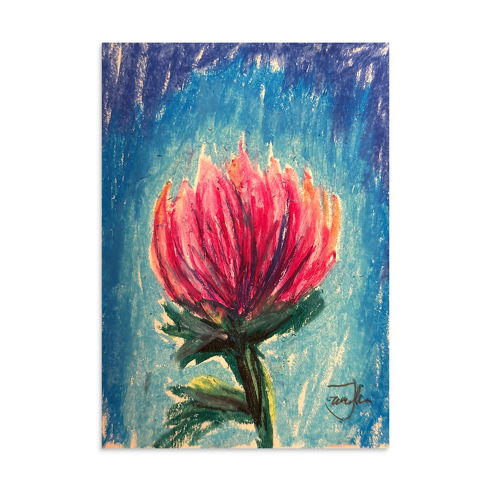 Thumbnail: flower, oil pastel, art, art print, fine art, modern art, matte print, Jake Zuurbier art, modern art print, home decor