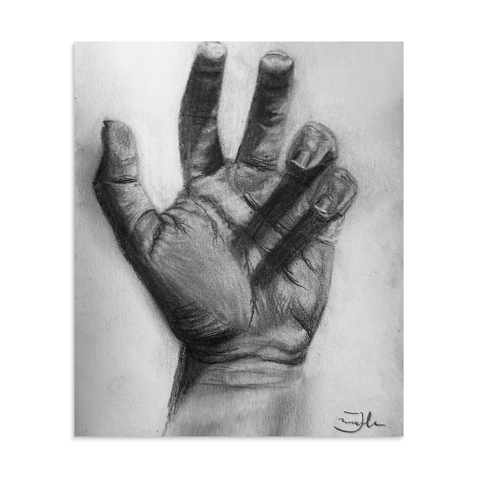 Thumbnail: hand, hand art, pencil, graphite, art, art print, fine art, modern art, matte print, Jake Zuurbier art, modern art print