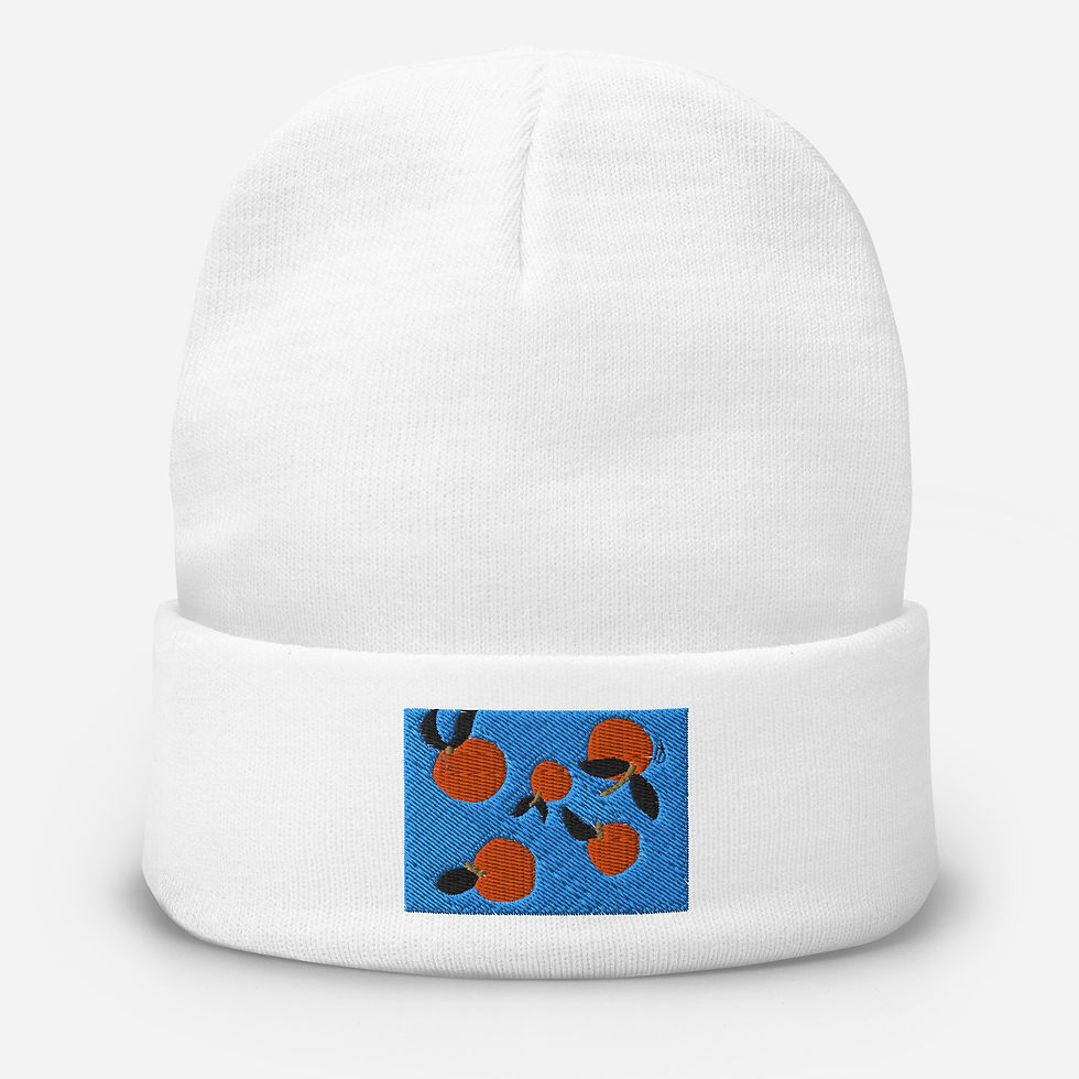 Thumbnail: "Orange–blue edition" Embroidered Artwork Beanie
