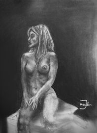 humans art, human subject, art work, art print, Jake Zuurbier art, oil pastel, pencil art, anatomy study, colorful, black and white, affordable art