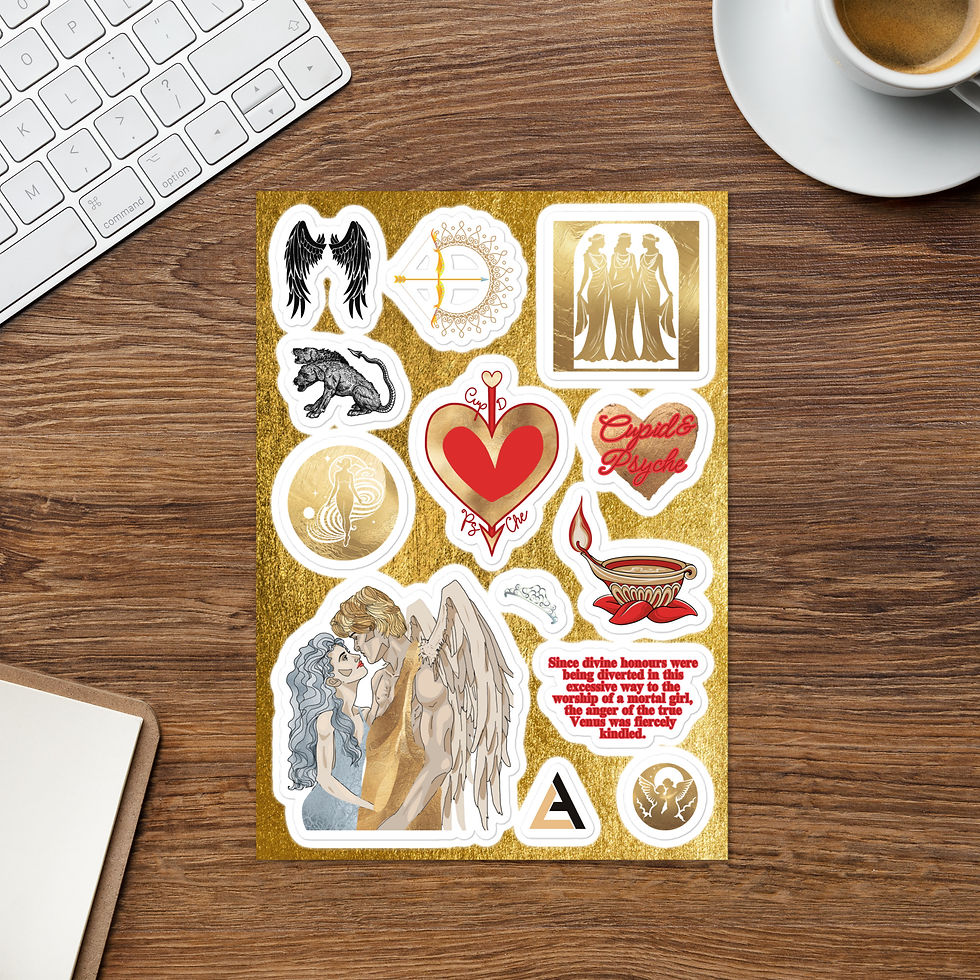 Thumbnail: cupid and psyche stickers, kindle stickers, bookish stickers, reading, stickers, greek myth, mythology, journal stickers