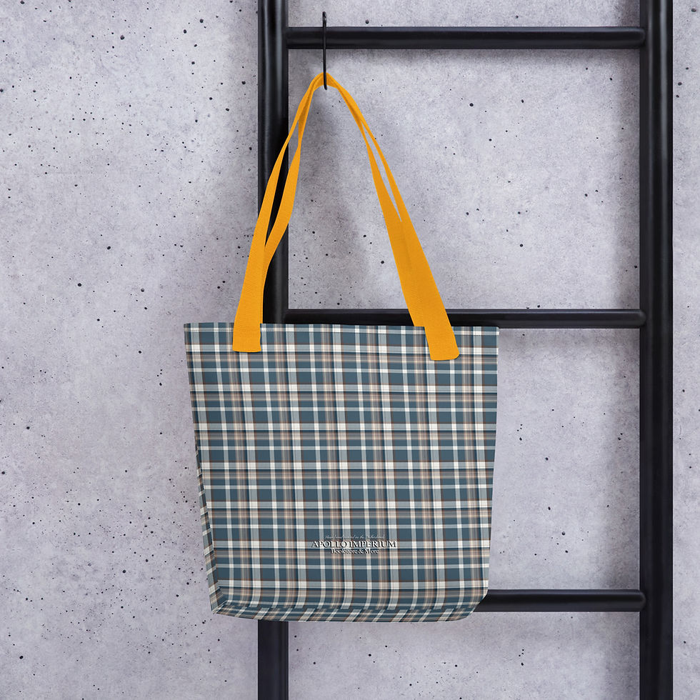 Thumbnail: Book bag, tote bag, Clarissa tote bag, plaid tote bag, preppy, prep aesthetic, sleek, modern, elegant tote, tote carry books