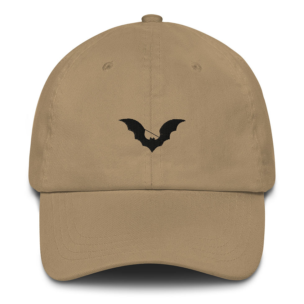 Thumbnail: bat on a hat, embroidered, dad hat, vampires, cap, bat cap, embroidered bat