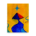 pyramid, yellow and blue star, nile, river, abstract, art, art print, fine art, modern art, matte print, Jake Zuurbier art