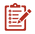 red checklist on keyboard icon