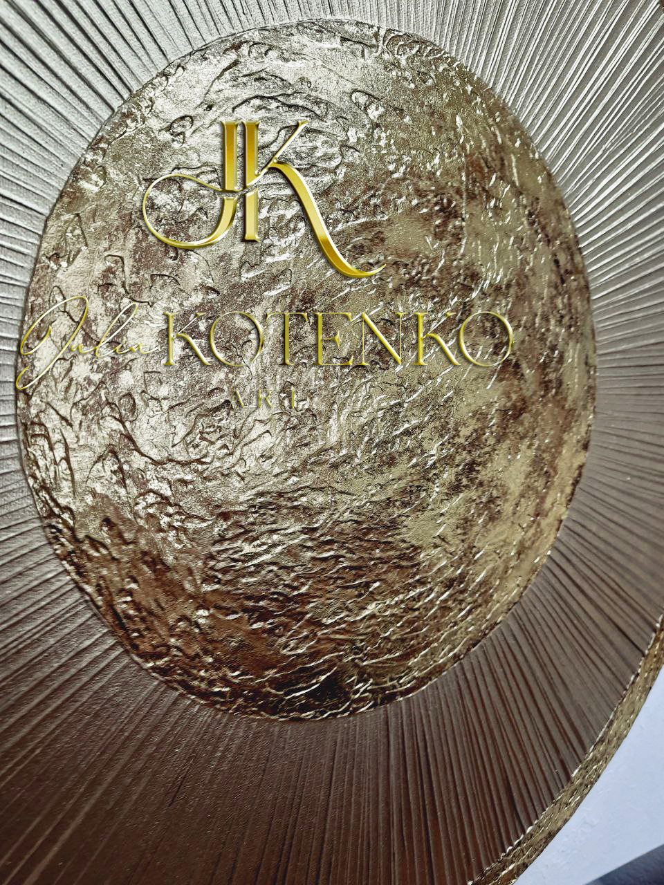 Thumbnail: Abstract painting on canvas Art of gold leaf on canvas by Julia K.