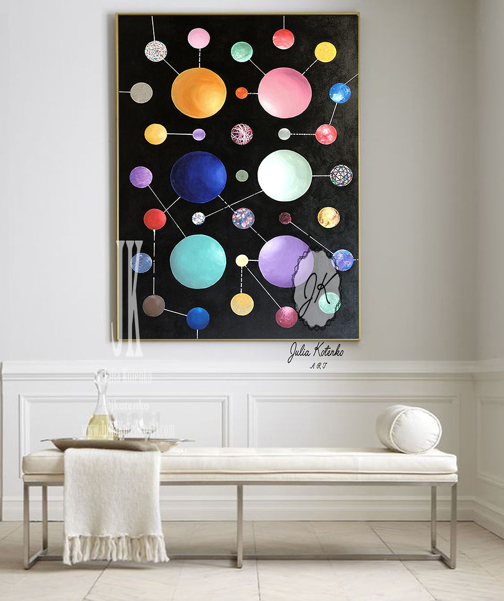 Thumbnail: Abstract Painting Original, Geometric Canvas Art, Large Wall Art  by Julia Kotenko