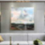 Landscape Paintings on Canvas,Blue Green painting,Unique Artwork,Large Wall Art by Julia Kotenko