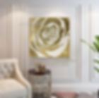 Thumbnail: Abstract gold painting "Rose" Gold leaf art on canvas by Yulia Kotenko