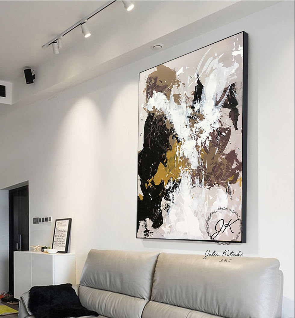 Thumbnail: Abstract Painting Original, Brown Handmade painting on Canvas by Julia Kotenko