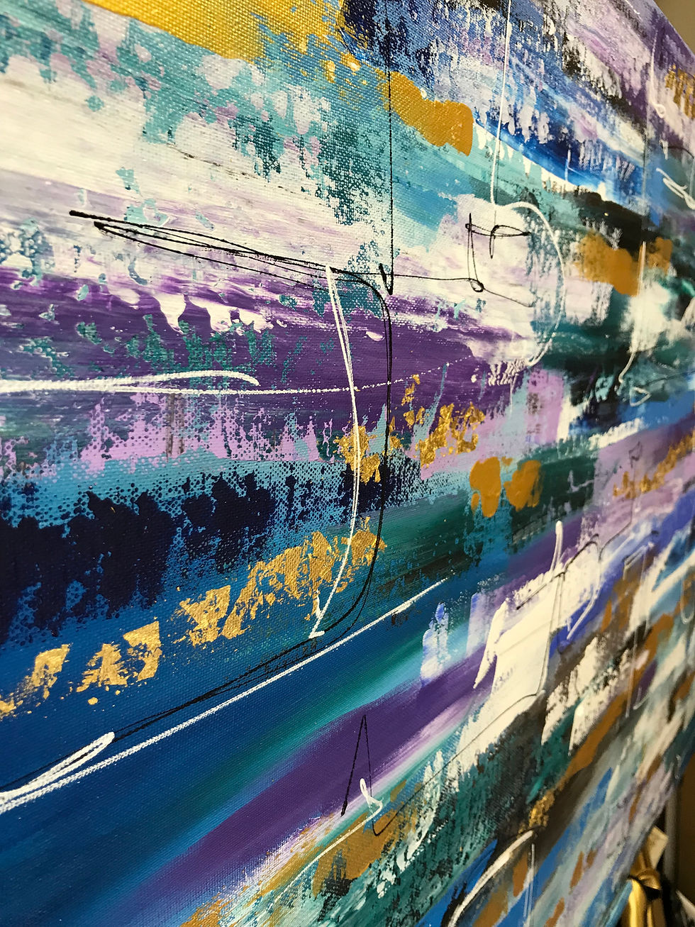 Thumbnail: Large Abstract Painting Gold Leaf Art on Canvas by Julia Kotenko