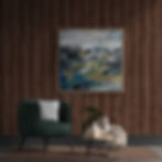 Extra Large Abstract landscape painting, Teal oil painting