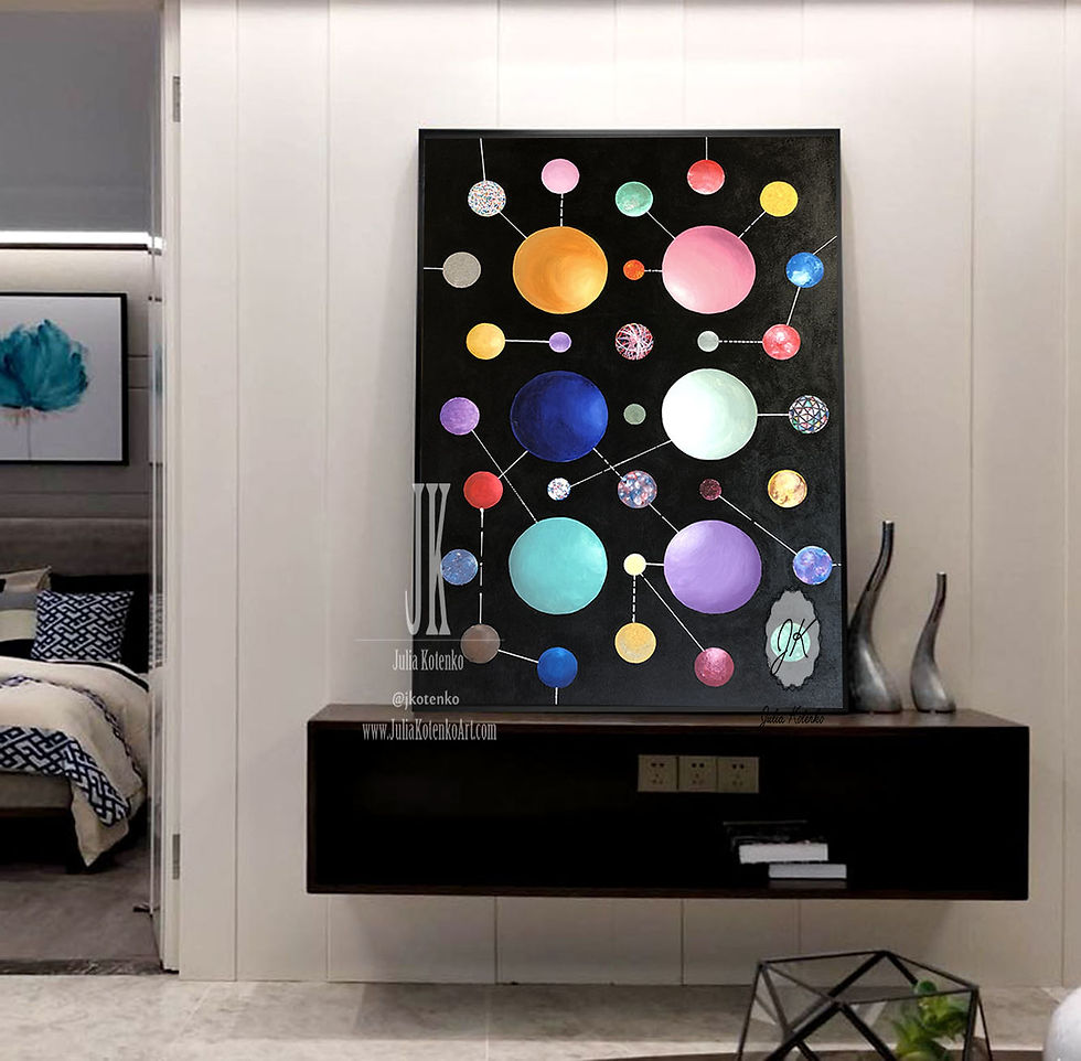 Thumbnail: Abstract Painting Original, Geometric Canvas Art, Large Wall Art  by Julia Kotenko