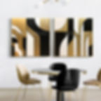 Large Abstract Painting set of 2 pieces Gold Leaf Art Minimalism Art