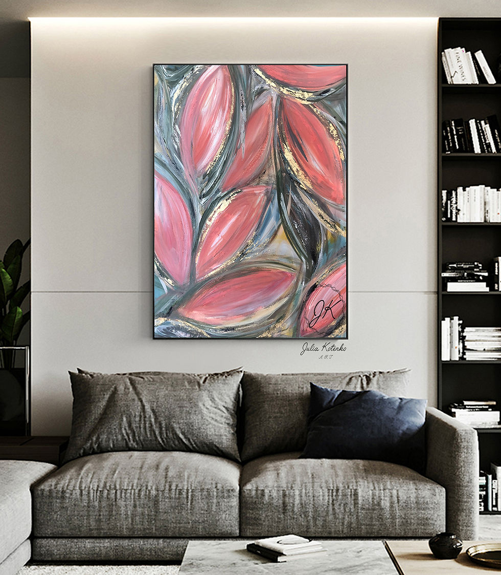 Thumbnail: Large Abstract Oil Painting, Large Wall Art, Above Bed Decor