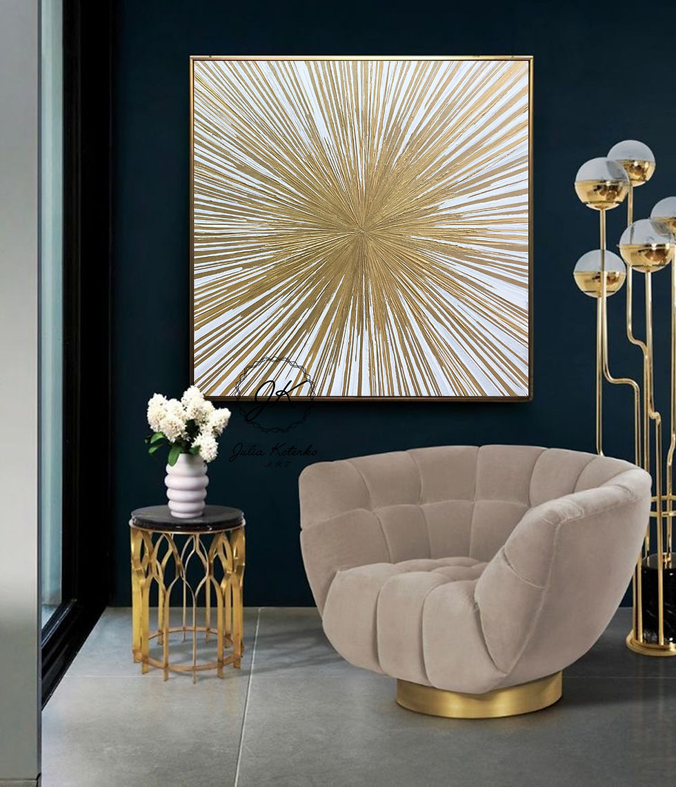Thumbnail: Gold Leaf Art, Large Wall Art, Abstract Painting Textured Art by Julia Kotenko