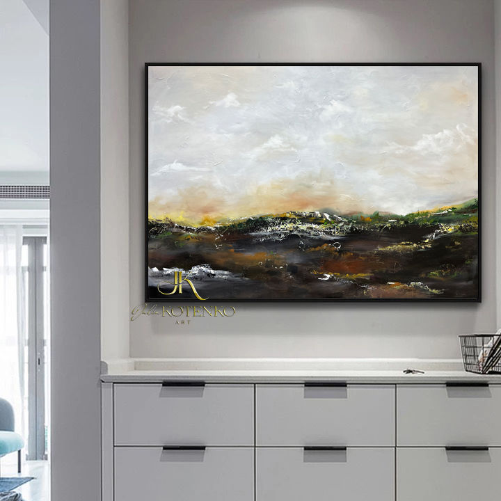 Thumbnail: Large Wall Decor Abstract Landscape Painting on Canvas