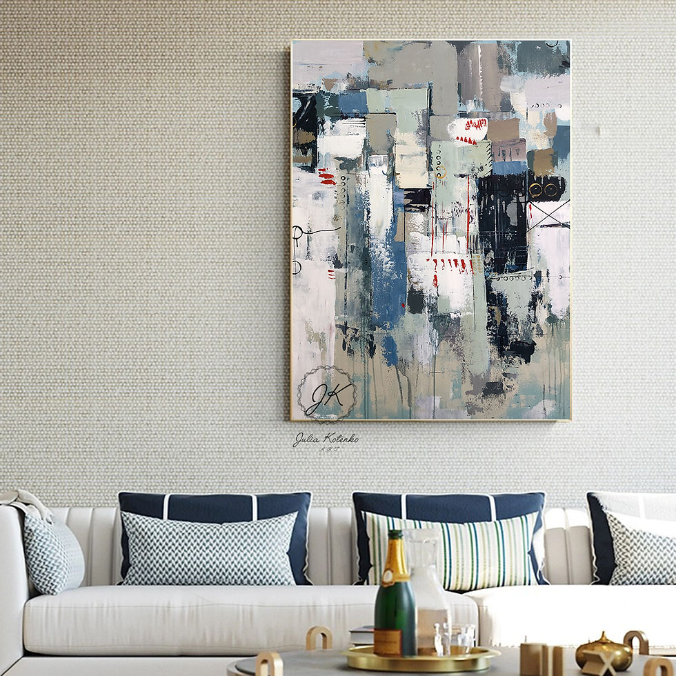Thumbnail: Originla Abstract Geometric oil painting, Modern Decor by Julia Kotenko