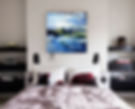 Thumbnail: Landscape Abstract Acrylic Painting Gold Leaf Art On Canvas by Julia Kotenko