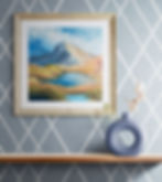 Abstract seascape landscape painting on canvas Small oil painting