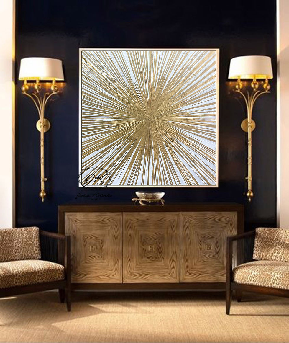 Thumbnail: Gold Leaf Art, Large Wall Art, Abstract Painting Textured Art by Julia Kotenko