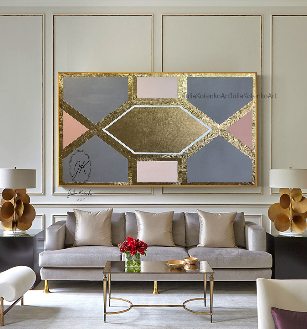 Thumbnail: Extra Large Wall Art,Gold Leaf Painting,Texture painting by Julia Kotenko
