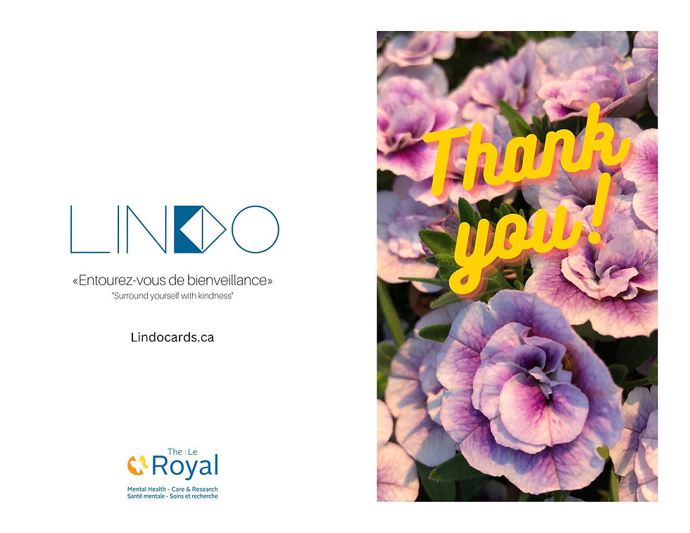 Miniature : Thank you card front and back, greeting card by Lindo