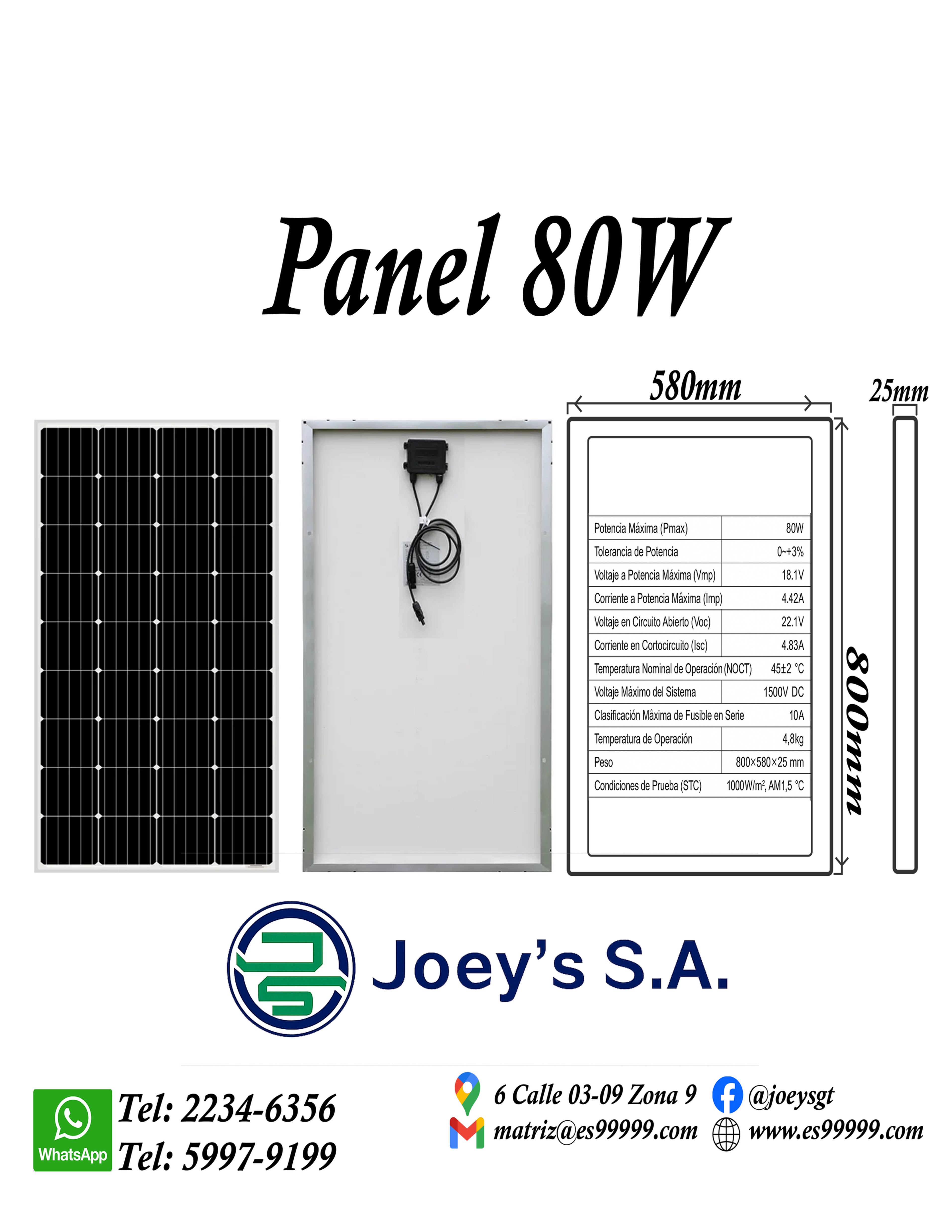 PANEL SOLAR 80W