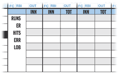 Tracking statistics in baseball scorebooks