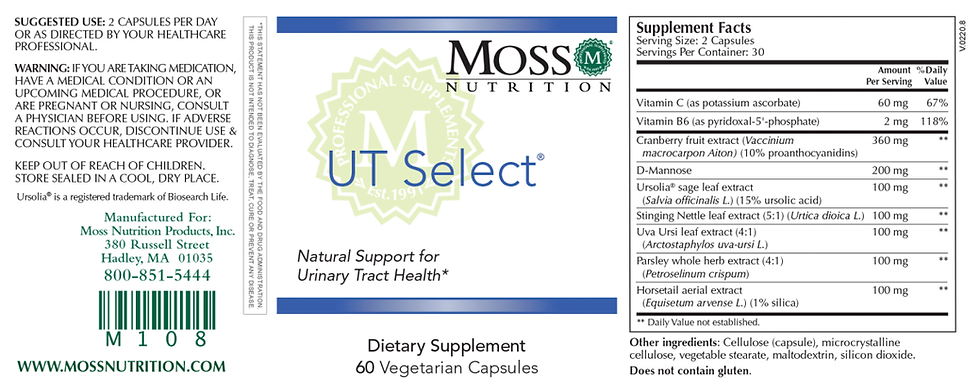 Thumbnail: Moss Nutrition UT Select product label