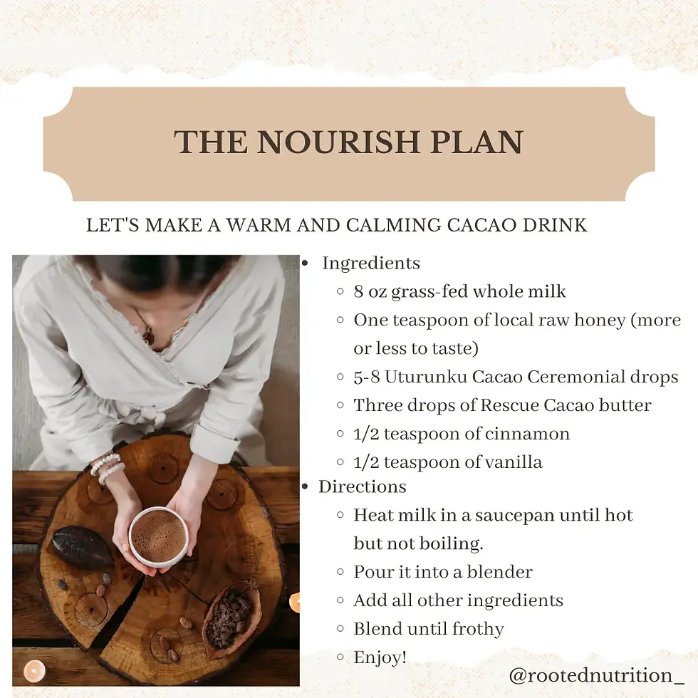Ceremonial Cacao drink recipe