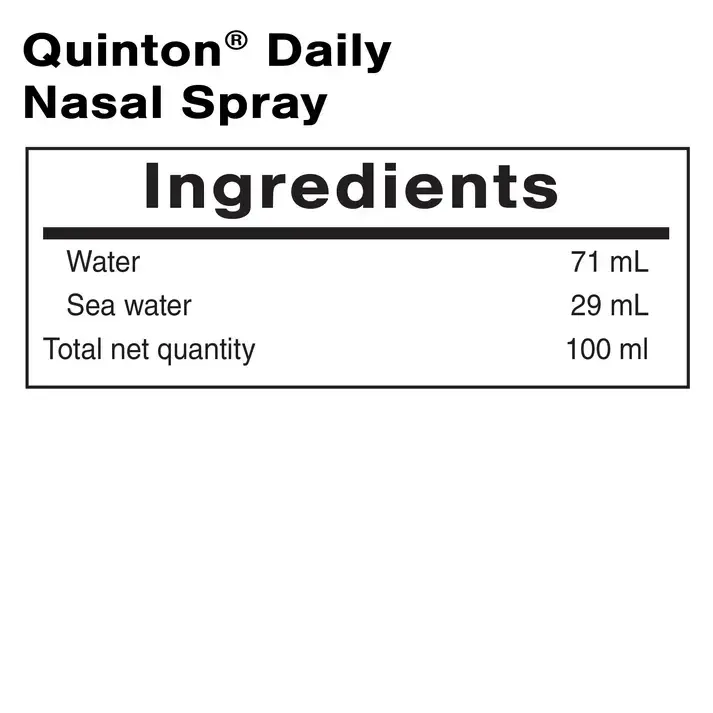 Quinton Daily Nasal Spray - Isotonic ingredients