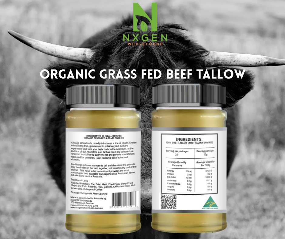 NXGEN Wholefoods Organic Grass Fed Beef Tallow nutrition facts