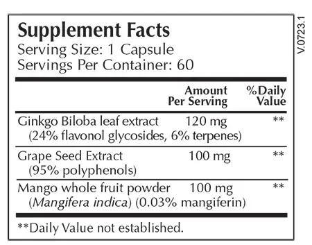 Moss Nutrition VascuSelect supplement facts