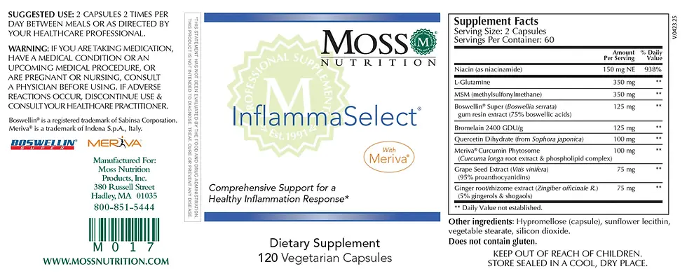 Thumbnail: Moss Nutrition InflammaSelect product label