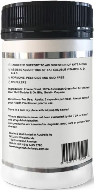 Thumbnail: NXGEN Wholefoods Gall Bladder with Ox Bile suggested use