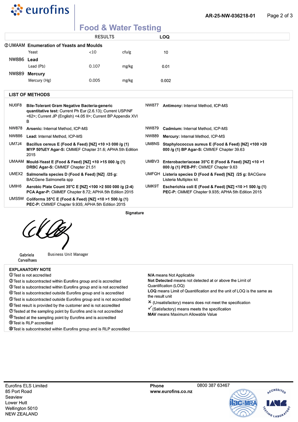 Thumbnail: Seleno Health Activated Yellow Maca Powder heavy metal test results