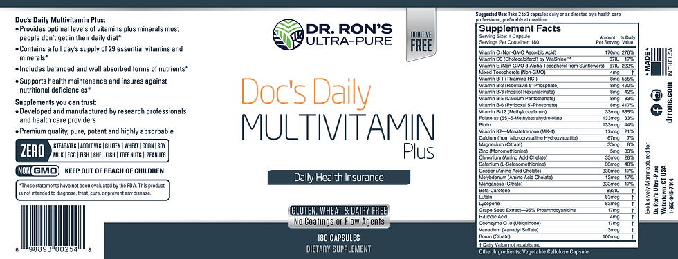 Dr. Ron's Ultra Pure Doc's Daily Multivitamin Plus