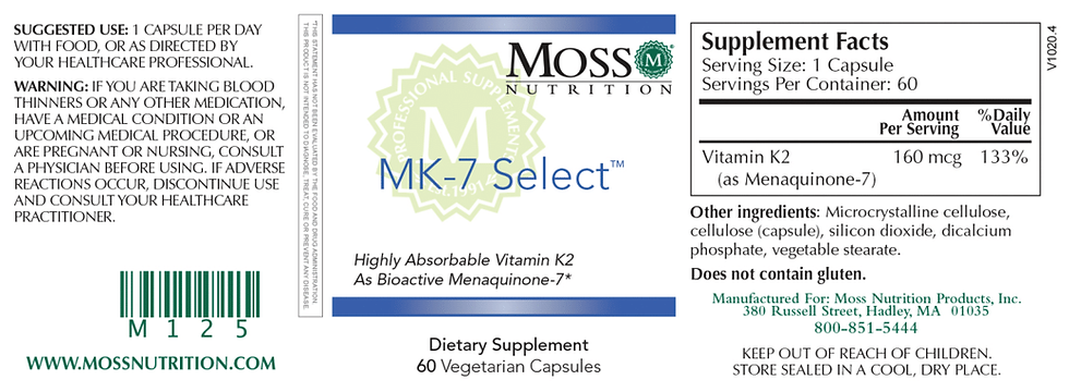 Thumbnail: Moss Nutrition MK-7 Select product label