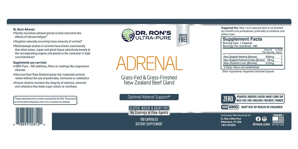 Thumbnail: Dr. Ron's Ultra Pure Grass-Fed Adrenal label