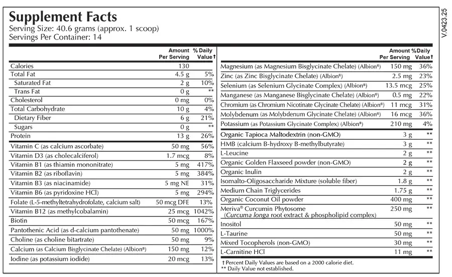 Thumbnail: Moss Nutrition SarcoSelect DF Vanilla supplement facts